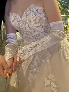 ホワイト サテン ウェディンググローブ