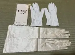 Chief サテン ホワイトグローブ 2点セット