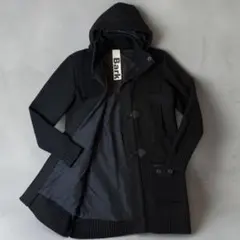 Bark バーク ニット ダッフルコート 裏地あり ブラック Mサイズ