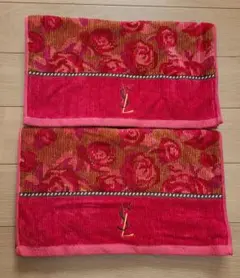 Yves Saint Laurent 花柄フェイスタオル　2枚セット