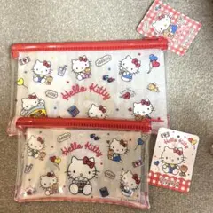 新品⭐︎ハローキティ フラットポーチ 2点セット