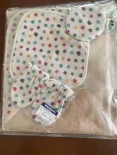 ミキハウス 水玉模様 フリースおくるみセット