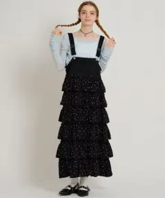 w closet フリルティアードジャンパースカート / レイヤードワンピース