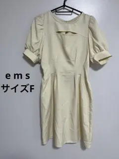 ems ワンピース　半袖　ミニ　胸開き　タグ付き