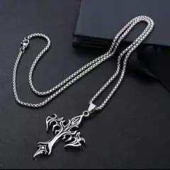 ★ヴィンテージアメリカン❗★クロスシルバーネックレス❗60センチ❗十字架★新品★