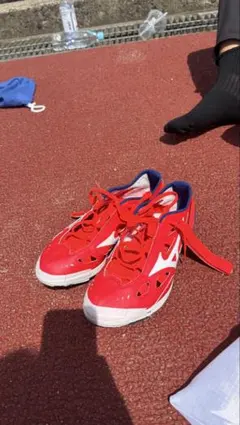 Mizuno ボクシングシューズ レッド/ネイビー - メルカリ