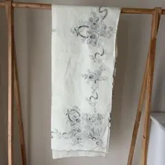 超レア！ヴィンテージ手刺繍薔薇リネンオーガンジーベッドカバー 超レア！ヴィンテージ手刺繍薔薇リネンオーガンジーベッドカバー