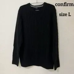 【confirm】メンズニットセーター　黒色　size L