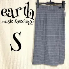 earth music&ecology/グレー/チェック柄/前開き/S/スカート