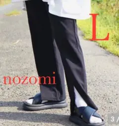 しまむら　 aquaist nozomi センタープレスパンツ　中黒　サイズＬ
