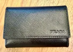 PRADA/プラダ 6連キーケース サフィアーノ 黒 未使用 箱・保証書付