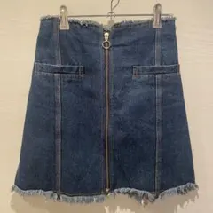 jouetie デニムミニスカート フリンジ ジップ　台形のサムネイル