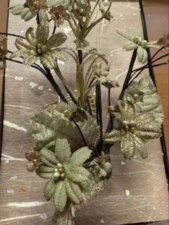 ゴールド系 花モチーフ 髪飾り