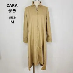 ザラ ロングシャツ シャツワンピース オーバーサイズ ベージュ