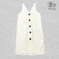 ZARA TRF ザラ ノースリーブワンピース ホワイト 大き目ボタンのサムネイル