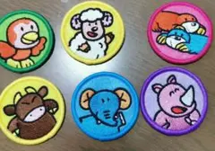 たべっ子どうぶつ　動物キャラクター ピンバッジセット　ワッペンバッジのサムネイル