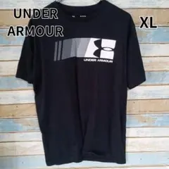 アンダーアーマー Tシャツ XL 黒 半袖 ロゴ スポーツウェア【イ279】