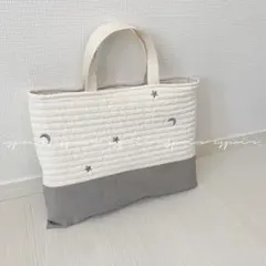 入園入学/レッスンバッグ・通園バッグ(星月・グレー柄)