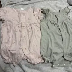 半袖ロンパース　前開き　ボタン　パステルカラー　新生児50.60.70