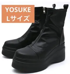 YOSUKE ヨースケ 厚底 ストレッチブーツ ショートブーツ ブラック 黒