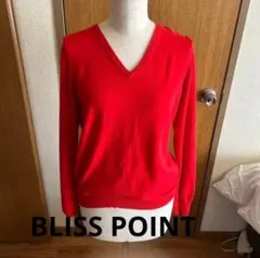 BLISS POINT 赤 Vネック 長袖ニット