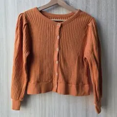 LOWRYS FARM リブカーディガン F オレンジ 綿100 春