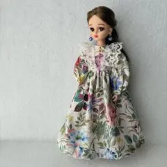 No.469 リカちゃん服　ハンドメイド　ワンピース　ピアス