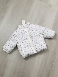 【 petit main 】 アウター ジャケット ダウン 80 ホワイト 花柄