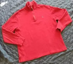 ポロラルフローレンジップアップ 無地セーター 　　　　　渋めの赤