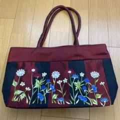 値下げ！新品タイシルク花柄刺繍バック