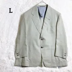 テーラードジャケット チェック柄 パステルグリーン オーダー『L』