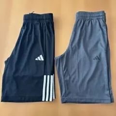 adidas ハーフパンツ 2枚セット　黒・グレー160サイズ