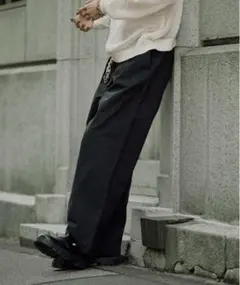 Bleme ヘビーツイル ワイドストレート ダブルインタック グルカチノパンツ