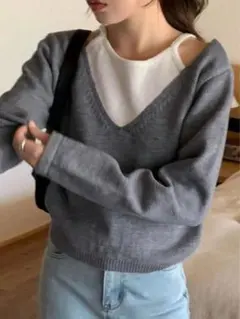 重ね着風 ニット