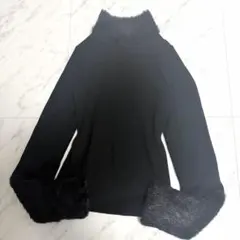 【極美品】完売品✨️2024 ルルウィルビー ファー アクセント プルオーバー 黒