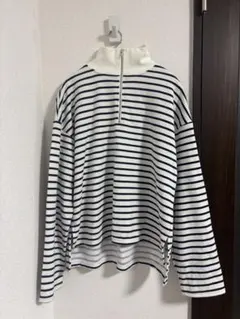 ストライプ ハイネック トレーナー