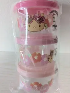 しまむら 日焼け ハローキティ ジョイント式 保存容器 タッパー ピンク