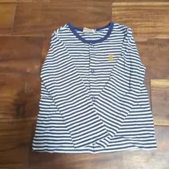 ストライプ 長袖カットソー ネイビーとホワイト