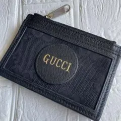 最高峰✨グッチ　二つ折り財布 フラグメントケース 　シマ　GG レザー　黒 最高峰✨グッチ 二つ折り財布 フラグメントケース シマ GG レザー 黒