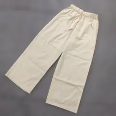 a1705 Samansa Mos2【F】クリーム色 ワイドパンツ コットン混紡