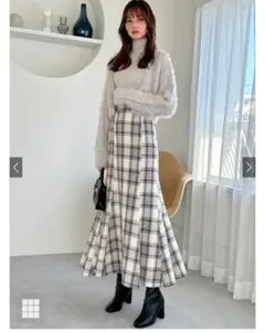 グレイル　チェック柄ツイードマーメイドスカート[gc230]