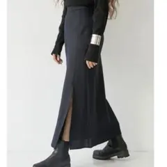 Ungridアングリッド スリット フレアロングスカート　ブラック