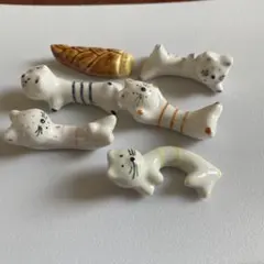 猫の形状の箸置き 6個セット