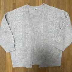 ハニーズ　CINEMA CLUB ケーブルニットカーディガン M グレー