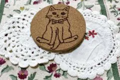 木製にゃんこ柄コースター6