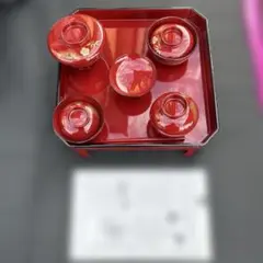 お食い初め用 赤い木製食器セット