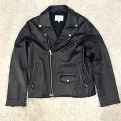 美品 ビューティーアンドユース ラムレザー ダブル ライダースジャケット M