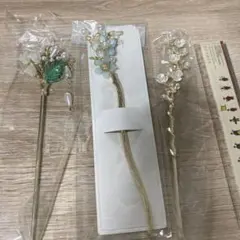 花モチーフのかんざし3本セット
