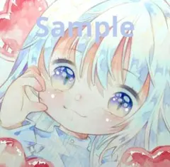 き*ぃ様 手描きイラスト　オリジナル　小色紙　透明水彩
