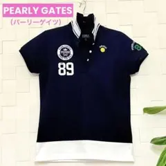 PEARLY GATES ニコちゃんポロシャツ ネイビー サイズ0 大人可愛い